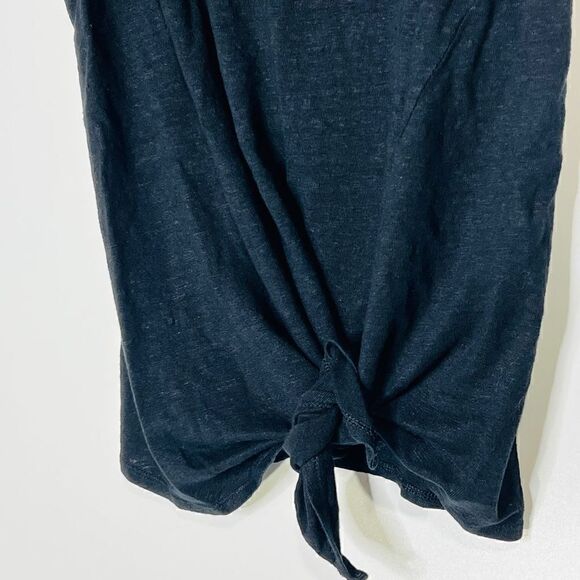 Banana Republic Black Linen Tank Top Front Side Knot - Picture 2 of 7